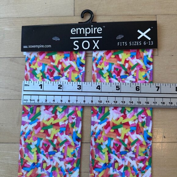 Empire Sox Multi Colorful Sprinkles Design Novelty Crew Socks Size Girl 6-13 - Picture 7 of 14